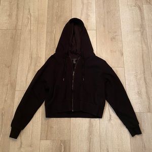 Cropped black hoodie